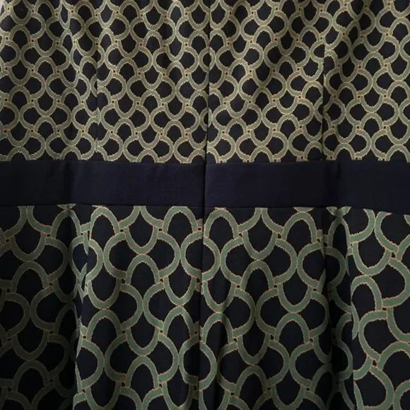 LONDON TIMES Women's Sheath Geo Link Navy/Green Mini Dress Size 14 NWT - Picture 4 of 8